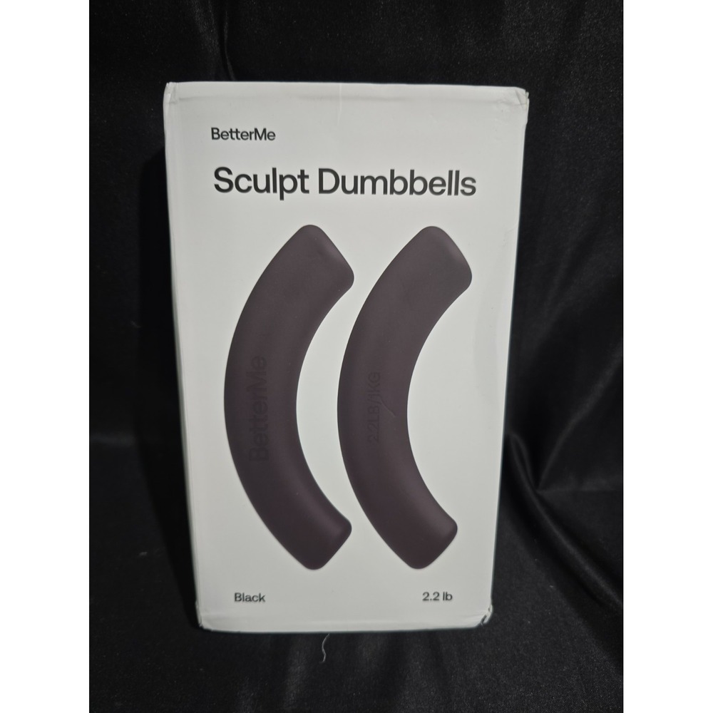 BetterMe Sculpt Dumbbells Black 2.2lb Set Ergonomic Silicone Hand Weights NIB